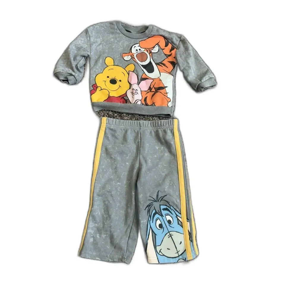 Disney Winne the Pooh 2 Piece Outfit Set 12 Months Tigger Eeyore Piglet